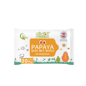 aiwibi papaya water baby wipes 20 pcs