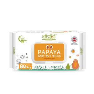 fresh organic care papaya baby wipes — 84 pcs pack
