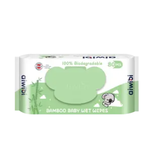 eco friendly 100% bamboo wet wipes 80 pcs