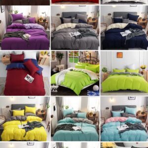4 in 1 duvet cover set (6x6) — duvet cover, bedsheet & 2 pillowcases, all colors
