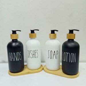 2-Piece Ceramic Soap & Lotion Dispenser Set 500ml — Refillable Hand & Dish Soap Pump Dispenser